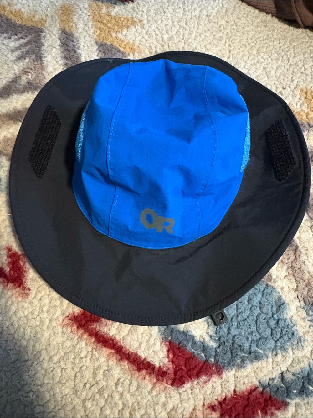 Outdoor Research Blue and Black Boonie Sun Hat for baby 6 months-18 month